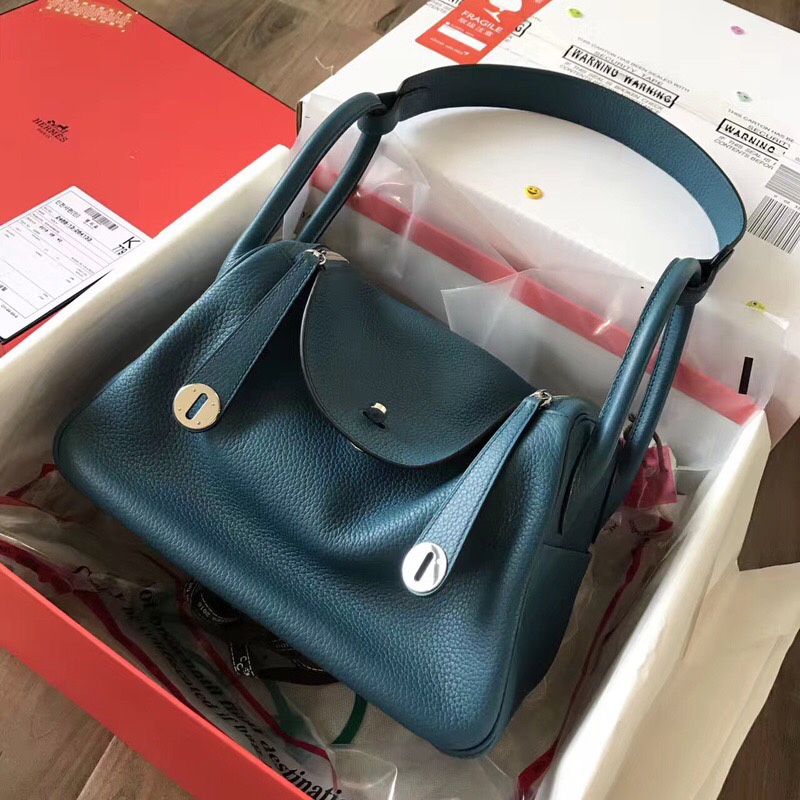 愛馬仕Hermes Lindy系列 純手工定制版 30cm TOGO皮 希臘藍