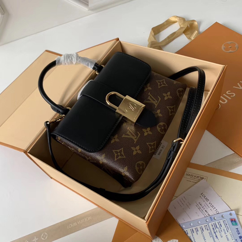M44141 LV Locky BB 手袋 LV Monogram帆布掛鎖包 LV女包 LV手提包 LV單肩包 黑色