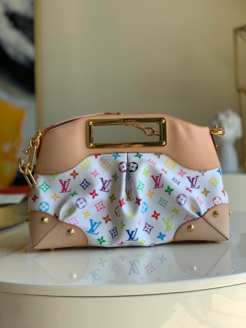 M40255 LV Monogram Multicolore系列JUDY MM手拎單肩包 白彩中號