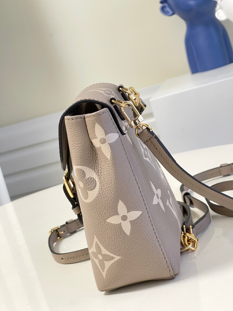 M45764 LV TINY 雙肩包 Monogram 涂層帆布女士背包 杏色