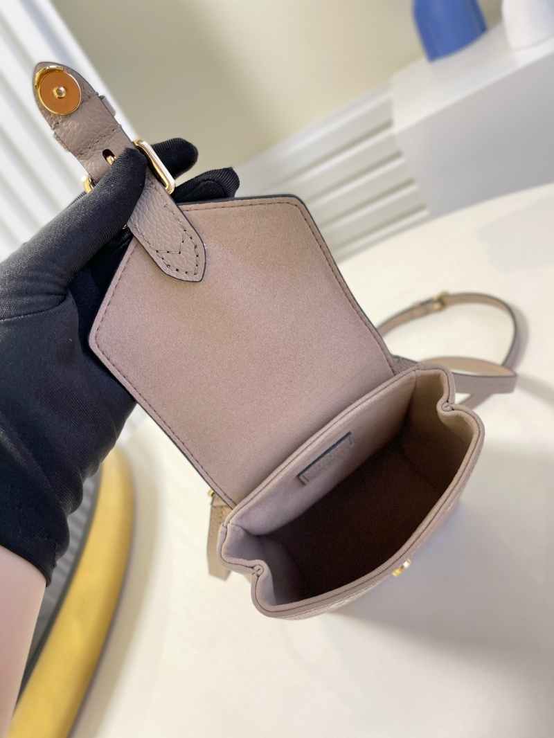 M45764 LV TINY 雙肩包 Monogram 涂層帆布女士背包 杏色