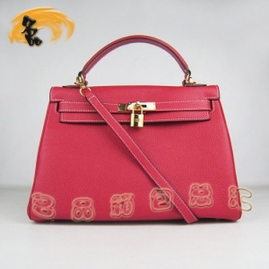 6108 Hermes Kelly �P��� 32cm ���R�˺�ɫ��֦�yŮ�� ����� б��� ���