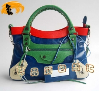 084331 ��������Ů�� ƴɫ�^��ţƤŮʿ�C(j��)܇(ch��)�� Balenciaga����� �μ�� �{(l��n)��tɫ