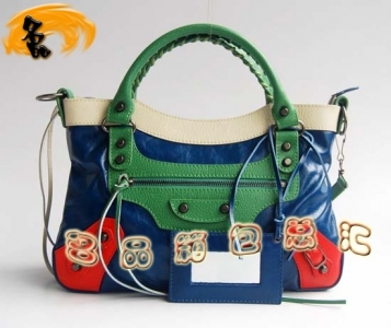 084331 ��������Ů�� ƴɫ�^��ţƤŮʿ�C܇�� Balenciaga����� �μ�� �{���װ�ɫ