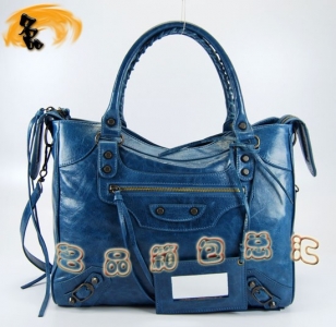 084616  Balenciaga�C(j��)܇�� �������҆μ�� �M(j��n)��ţƤ��(j��ng)��r(sh��)��Ů�� ���{(l��n)ɫ
