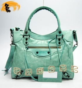 084616  Balenciaga�C(j��)܇�� �������҆μ�� �M(j��n)��ţƤ��(j��ng)��r(sh��)������� ��ˮ�{(l��n)ɫ
