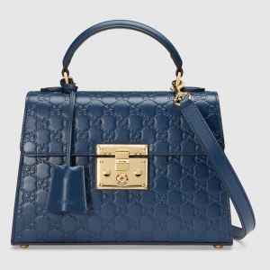 453188 Padlock ϵ�� Gucci Signature Ƥ�� ����� �{ɫ