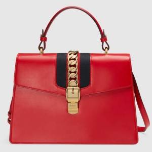 431665 GUCCI Sylvie ϵ�� Ƥ�� ������米�� ܽ�ؼt