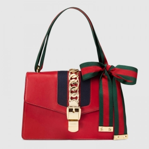 421882 GUCCI Sylvie ϵ�� �����b� Ƥ�� �米�� ܽ�ؼt