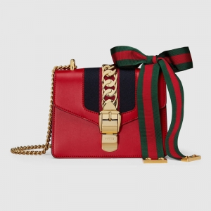 431666 GUCCI Sylvie ϵ�� �����b� Ƥ�� ����朗l�� ܽ�ؼt