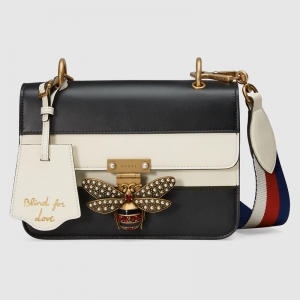 476542 GUCCI Queen Margaret ϵ�� Ƥ�� �μ�� ��ɫ�Ͱ�ɫ