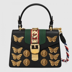 470270 D4ZAX 8015 GUCCI Sylvie ϵ�Є��������T�Ƥ�������ִ� ��ɫ