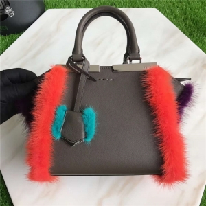 8771 FENDI �ҵ� minl3JouRS �r�п� ��ܛСţƤ ��ë�������� ��ɫ