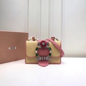 5BH609 MIUMIU�����¿� ��ˮ������ �ݾ�Ƥ�� ���w�ִ� ��ɫ