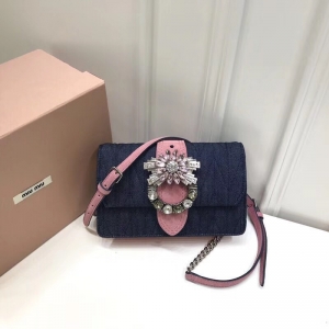 5BH077 MIUMIU�����¿� ţ�в� ��ʯ���� ���wб��С�� �{ƴ��