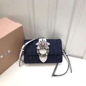 5BH077 MIUMIU�����¿� ţ�в� ��ʯ���� ���wб��С�� �{ƴ��