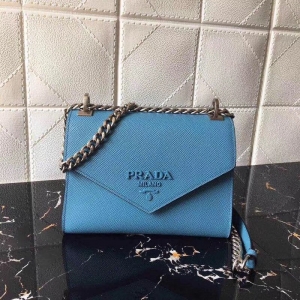 1BD127 Prada Ƥ���ִ� ͬɫ�՘� �ʽ�玧 �μ�� ���{ɫ