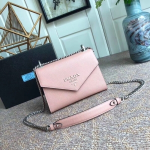 1BD127 Prada Ƥ���ִ� ͬɫ�՘� �ʽ�玧 �μ�� ���ɫ