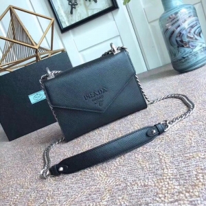 1BD127 Prada Ƥ���ִ� ͬɫ�՘� �ʽ�玧 �μ�� ��ɫ
