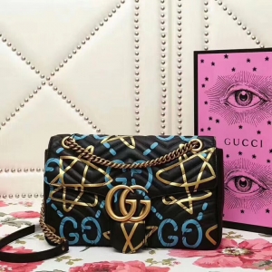 443496 Gucci GG Marmontϵ�� �W�p Ϳ�fӡ�� ��̖ 朗l�米�� ��ɫ