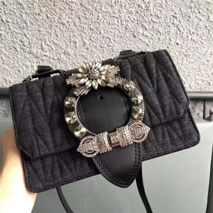 5BH609 MIUMIU�����¿� ţ�в� ��ʯᔴ��@�� ���wб��� ��ɫ