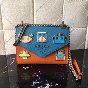1BD127 Prada�����_ Monochrome ʮ�ּyţƤ �ŷ�朗l�� ���{��ľ��ɫ