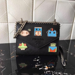 1BD127 Prada�����_ Monochrome ʮ�ּyţƤ �ŷ�朗l�� ��ɫ