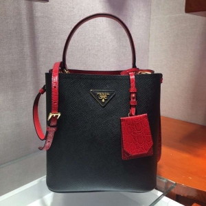 1BA212 Prada New Double ײɫ�{�~ţƤ �����_����� ��ƴ�t