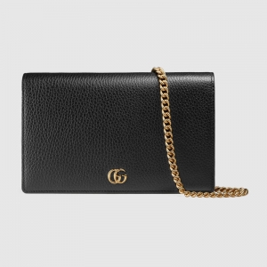 497985 GUCCI���Y  GG Marmontϵ�� ����朗l Ƥ���ִ� ��ɫ