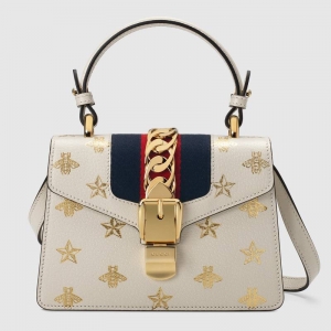 470270 Gucci�ִ� Sylvieϵ�� Ƥ�� �۷������ӡ�� ���Y�����ִ� ��ɫ