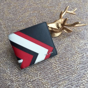 2MO513 Prada�����_ SaffianoƤ�� Ƕ���b� ��ɫƴ �p�۶̿��X�A �ڼt��