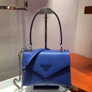 1BA186 Prada MonochromeŮ�� SaffianoƤ�� ���w �����_朗l�ִ� �{ɫ