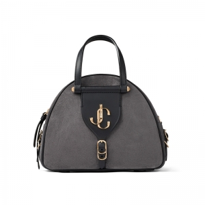 Jimmy Choo2019�ﶬϵ�� VARENNE BOWLING/S Ʒ��logo�b�ĺɫ��Ƥƴ��ɫֲ��Ƥ���g���