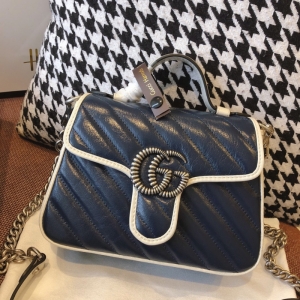583571 Gucci GG Marmont ϵ����������� б�y�W�pƤ��Ů�� �{ɫ