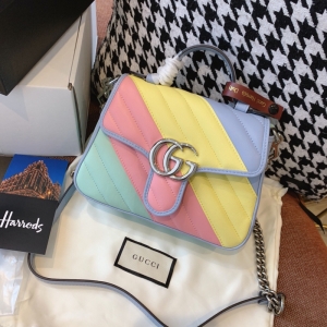 547260 Gucci GG Marmont�R����ϵ����������� �W�pV��Ƥ�� ��ɫ