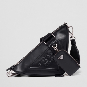 1BH190 �����_(d��)Prada Triangle Ƥ�����ǰ� PradaŮ�� ��ɫ