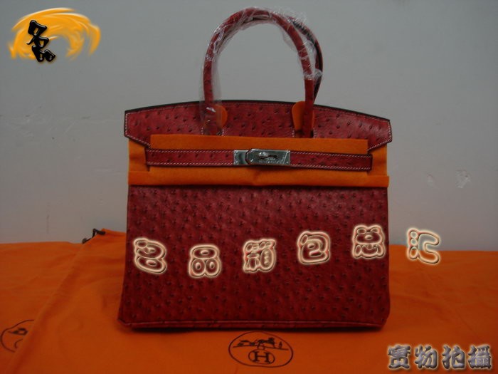 Hermes 手提包 Hermes女包 Hermes Birkin 鉑金包 Hermes 鴕鳥紋 30cm