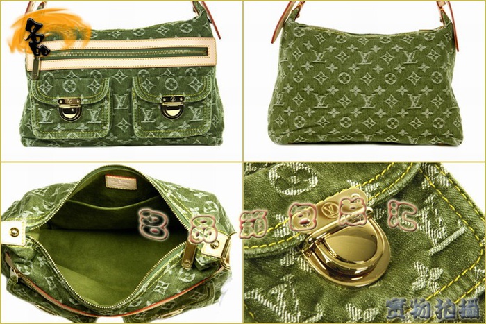 M95213 Louis Vuitton LV最新款 LV女包 LV牛仔 LV老花配皮 LV手提包