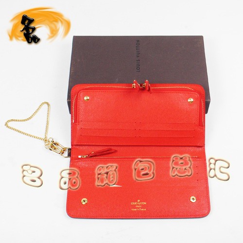 M66567 Louis Vuitton LV長款錢包 LV老花 LV女包 LV錢包 紅里