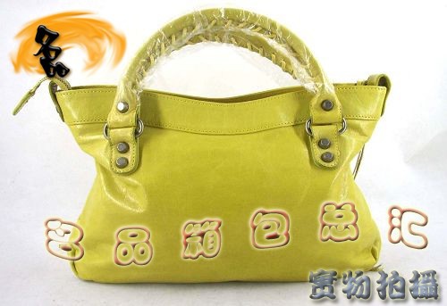 BALENCIAGA 最新款 黃色 手提包 BALENCIAGA女包 BALENCIAGA機車包