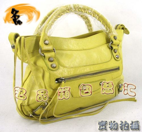 BALENCIAGA 最新款 黃色 手提包 BALENCIAGA女包 BALENCIAGA機車包