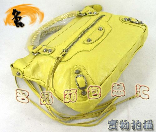 BALENCIAGA 最新款 黃色 手提包 BALENCIAGA女包 BALENCIAGA機車包