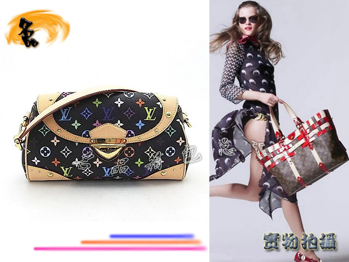 M40204 LV黑彩女包 LV三三彩 LV33彩 LV女包 LV手提包 LV村上隆設計