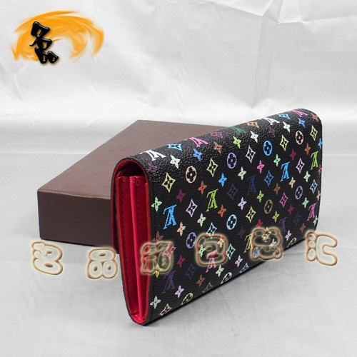 M93747 LV新款時尚女包 LV錢包 LV村上隆設計 LV33彩 LV黑彩 LV三三彩