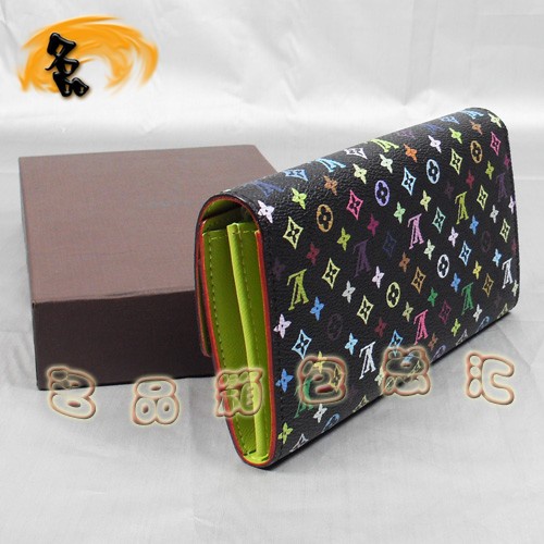 M93748 LV新款時尚女包 LV錢包 LV村上隆設計 LV33彩 LV黑彩