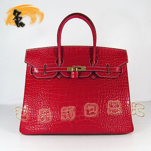 6089 Hermes最新款 時尚女士 手提包 Hermes Birkin 鉑金包 鱷魚紋 35 Birkin