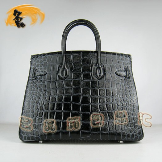 6089 Hermes明星最愛款 時尚女士 鱷魚紋 手提包 Hermes Birkin 鉑金包 35 Birkin