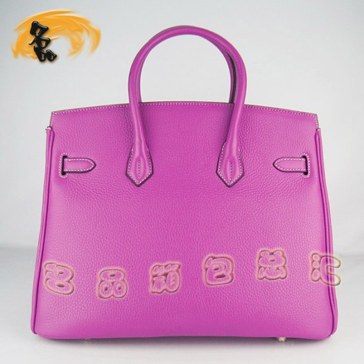 6089 Hermes女士 手提包 Hermes Birkin 鉑金包 Hermes 桃紅色荔枝紋 35 Birkin