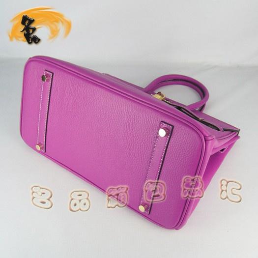 6089 Hermes女士 手提包 Hermes Birkin 鉑金包 Hermes 桃紅色荔枝紋 35 Birkin