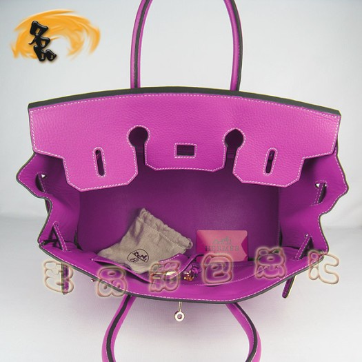 6089 Hermes女士 手提包 Hermes Birkin 鉑金包 Hermes 桃紅色荔枝紋 35 Birkin